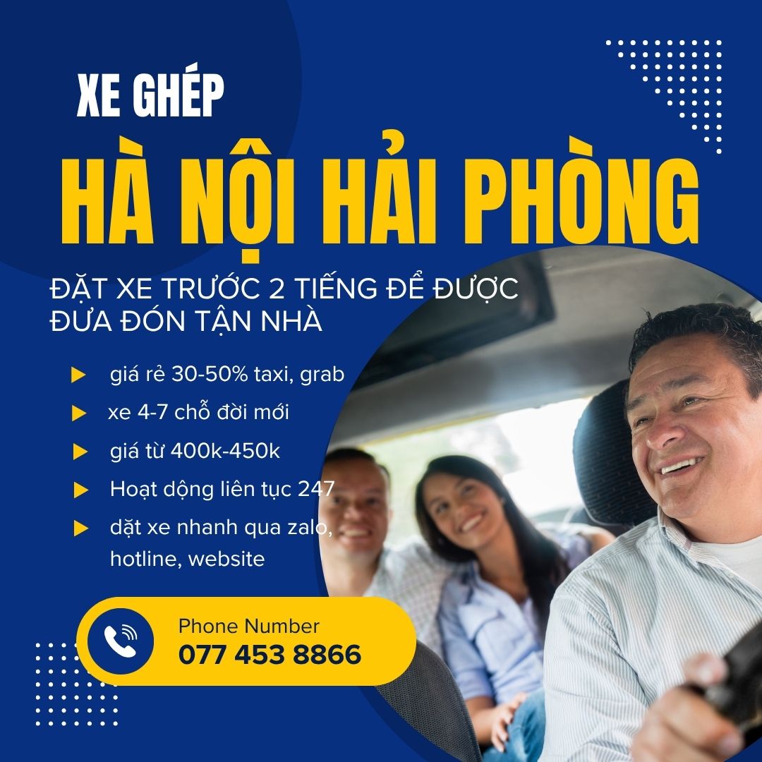 Xe ghép Hà Nội Hải Phòng và Hải Phòng Hà Nội 1 xe ghép hà nội hải phòng