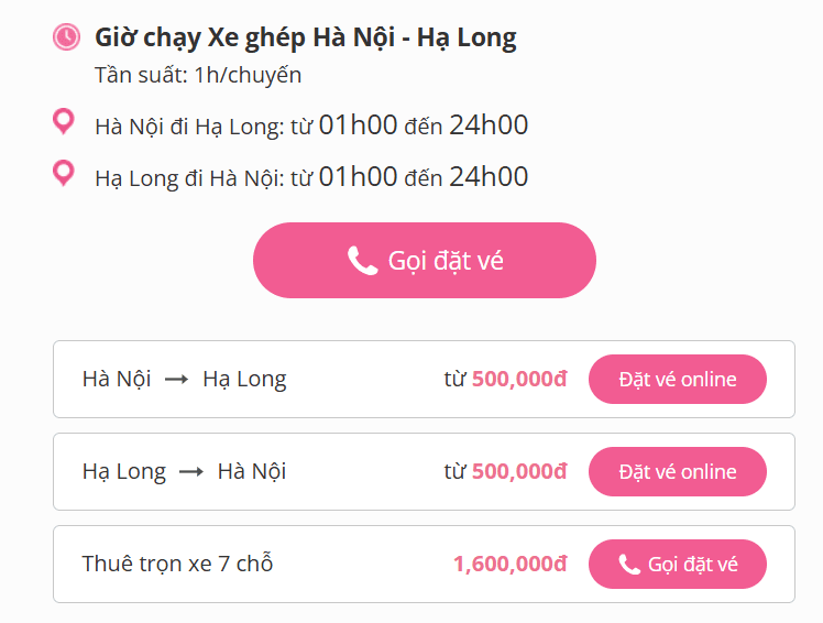 Xe Ghép Hà Nội Hạ Long- Xe 7 Chỗ Tiện Lợi 3